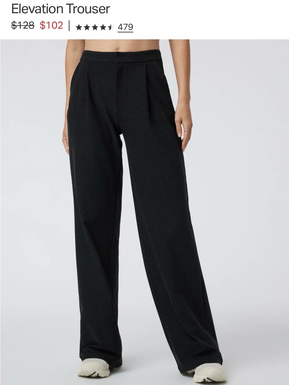 Vuori Black Wide-Leg Elevation Trouser